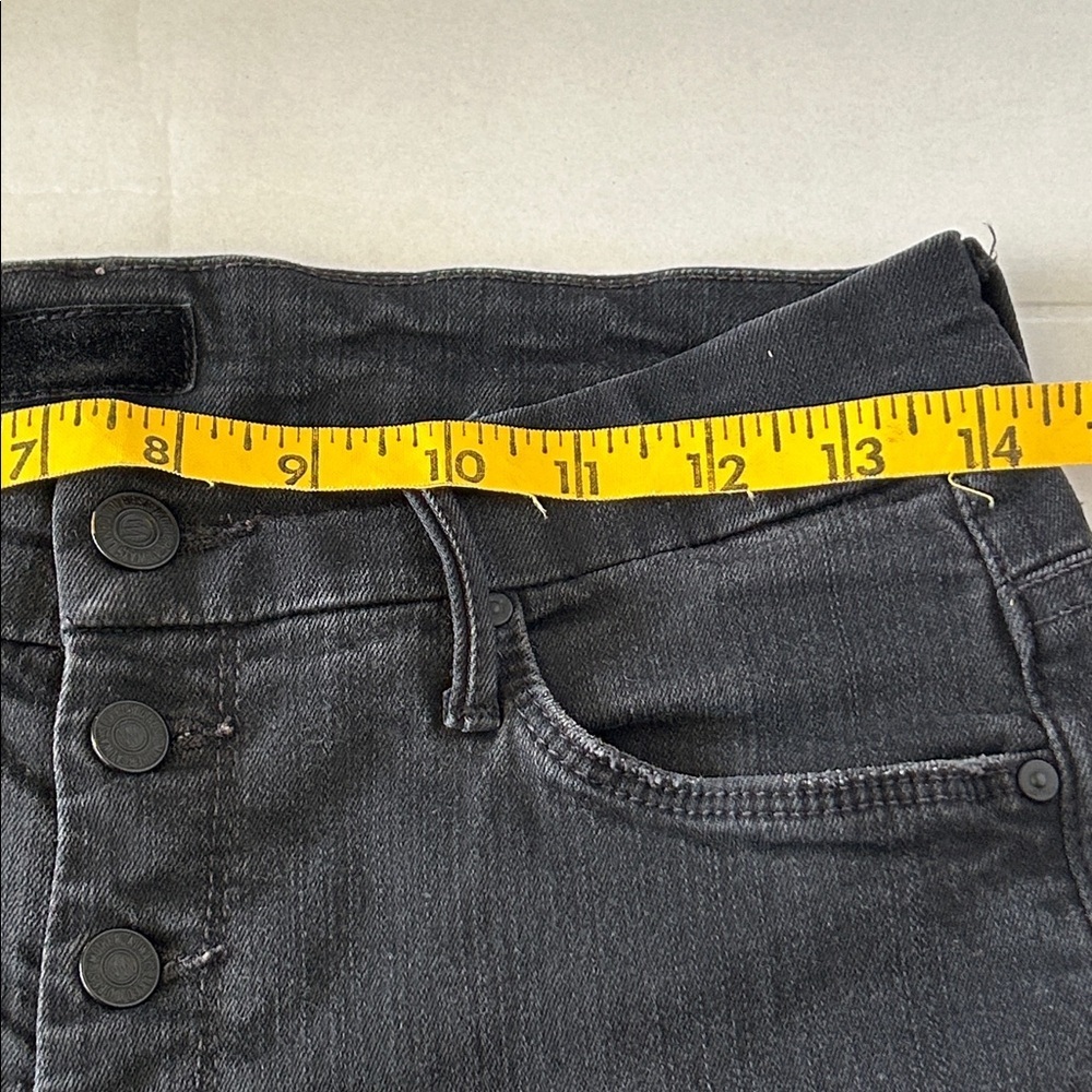 MOTHER THE PIXIE BLACK NOT GUILTY WASH BUTTON FLY SKINNY JEANS SZ 28 - Picture 10 of 13